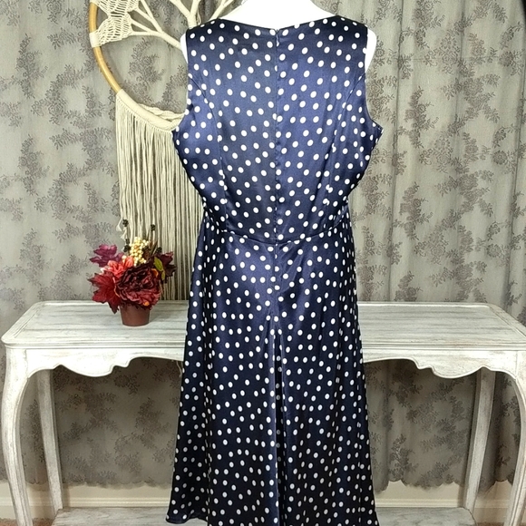 Jessica Howard blue polka dot satin dress - Picture 5 of 10